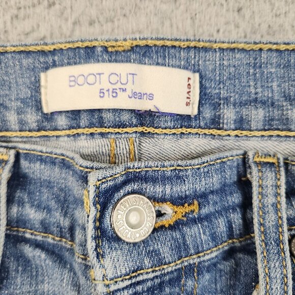 Levi's Jeans Women's 8M Blue Curvy 515 Boot Cut Light Wash Stretch Denim Pants - Picture 8 of 14